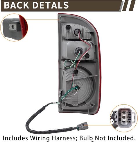 Tail Light Assembly Compatible With 2004 2005 2006 Toyota Tundra Right Passenger Side Halogen Rear Brake Lamps Includes Wiring Harness Fit 4 Door Double Cab in Saudi Arabia