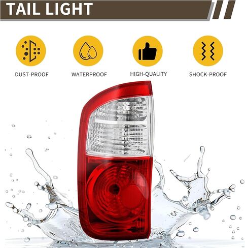 Tail Light Assembly Compatible With 2004 2005 2006 Toyota Tundra Right Passenger Side Halogen Rear Brake Lamps Includes Wiring Harness Fit 4 Door Double Cab in Saudi Arabia