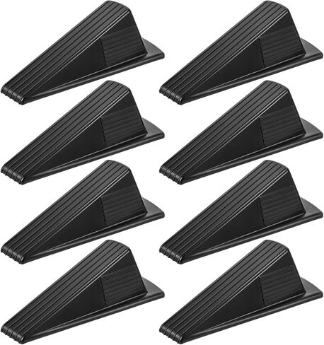 8 Pack Door Stops for Bottom of Door, Rubber Door Stoppers Heavy Duty Door Stopper Tall up to 2 Inch Stackable Door Wedge Stopper Black Large Door Stop for Tile, Wooden Floor, Carpet in Saudi Arabia
