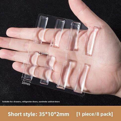 4PCS Transparent Silicone Door Stop Mats - Heavy Duty Anti - Collision Strips for Glass, Sliding and Shower Doors, Durable Home Protection with Easy Adhesion and Noise Reduction, LongStyle in Saudi Arabia