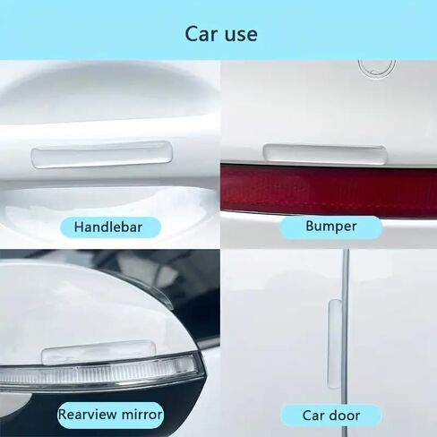 4PCS Transparent Silicone Door Stop Mats - Heavy Duty Anti - Collision Strips for Glass, Sliding and Shower Doors, Durable Home Protection with Easy Adhesion and Noise Reduction, LongStyle in Saudi Arabia