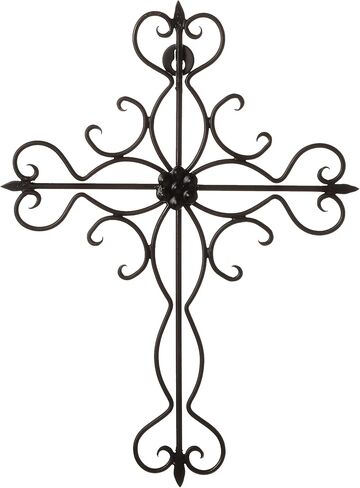 Rely+ Double Heart Metal Wall Cross 13 x 9 inches - Heart Decorative Metal Wall Cross - Love Gift - Religious Wall Art for Wall Decor - Home Decor- Living Room Decor - Bedroom Decor - Black in Kuwait