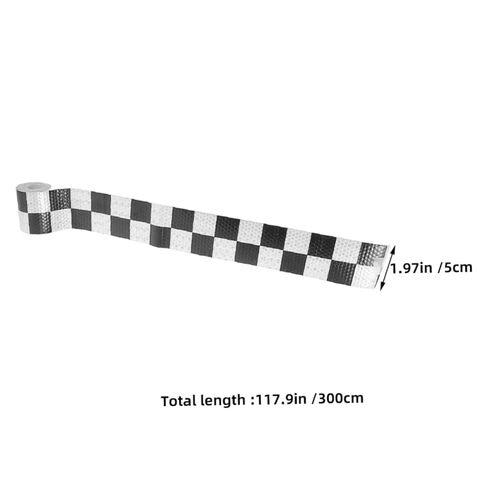 NUOBESTY 2Rolls Reflective Tape Checkered Adhesive Warning Tape for High Visibility Safety Marking Durable Scratch Resistant Reflective Stickers for Cars in Saudi Arabia
