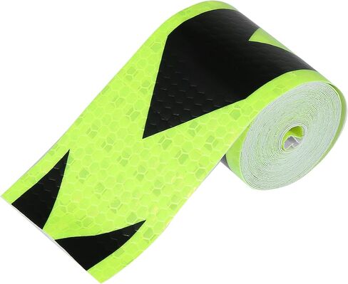 Generic Reflective Safety Warning Tape Adhesive Reflective Signs Waterproof High Visibility Sticker for Trailer Cars Auto Trucks Trailer Outdoor Black Green Arrow Pattern in Saudi Arabia