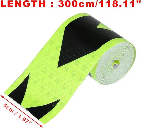 Generic Reflective Safety Warning Tape Adhesive Reflective Signs Waterproof High Visibility Sticker for Trailer Cars Auto Trucks Trailer Outdoor Black Green Arrow Pattern in Saudi Arabia