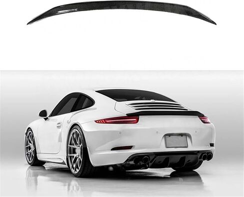 Carbon Fiber FRP Car Rear Spoiler Boot Trunk Wings Compatible with Porsche Carrera 911 991 2012 2013 2014 2015 Rear Spoiler(Carbon Fiber) in Saudi Arabia