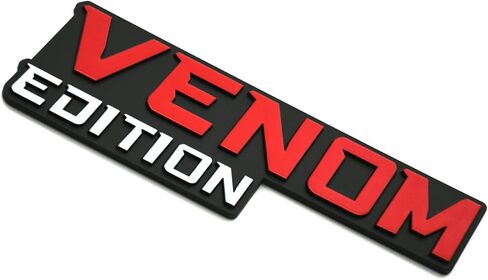قطعة واحدة من شارات شعار إصدار Venom Badass ملصق ثلاثي الأبعاد متوافق مع سيارة عالمية شاحنة SUV الجانب الخلفي الأمامي غطاء صندوق السيارة (أحمر) in Kuwait
