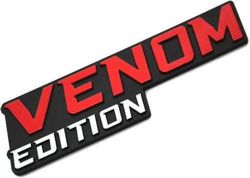 قطعة واحدة من شارات شعار إصدار Venom Badass ملصق ثلاثي الأبعاد متوافق مع سيارة عالمية شاحنة SUV الجانب الخلفي الأمامي غطاء صندوق السيارة (أحمر) in Kuwait