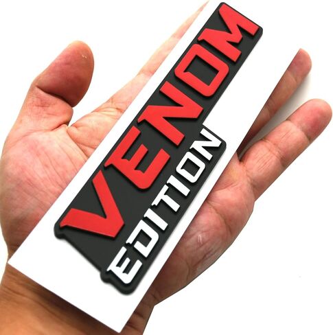قطعة واحدة من شارات شعار إصدار Venom Badass ملصق ثلاثي الأبعاد متوافق مع سيارة عالمية شاحنة SUV الجانب الخلفي الأمامي غطاء صندوق السيارة (أحمر) in Kuwait