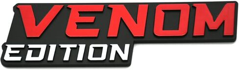 قطعة واحدة من شارات شعار إصدار Venom Badass ملصق ثلاثي الأبعاد متوافق مع سيارة عالمية شاحنة SUV الجانب الخلفي الأمامي غطاء صندوق السيارة (أحمر) in Kuwait