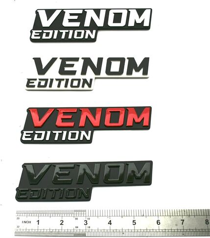 قطعة واحدة من شارات شعار إصدار Venom Badass ملصق ثلاثي الأبعاد متوافق مع سيارة عالمية شاحنة SUV الجانب الخلفي الأمامي غطاء صندوق السيارة (أحمر) in Kuwait
