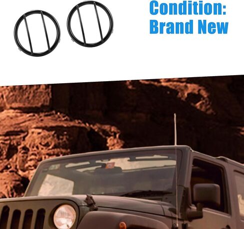 Headlight Light Grille Guard Protector Cover for Jeep Wrangler 2007-2017 (Set of 2) in Saudi Arabia