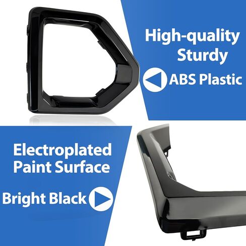 Front Fog Light Bezel Cover 2019-2023, Compatible with GMC Sierra 1500 4-Door Denali SLT AT4, Fog Lamp Cover Trim Replace# 84176753 84176752, Gloss Black (Left Driver Side) in Saudi Arabia