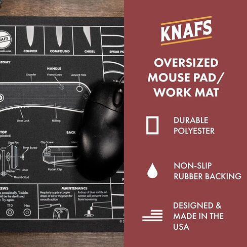 Knafs - حصيرة/لوحة ماوس - كبيرة الحجم للمكتب مع معلومات سكين الجيب - 14 بوصة × 10 بوصة in Kuwait