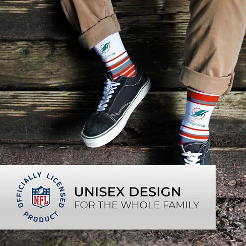 FBF NFL Adult Striped Dress Socks - Premium Quality - Machine Washable - Perfect for Game Day and Everyday Wear (Cincinnati Bengals - Orange) in Saudi Arabia