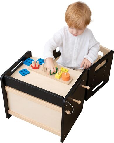 Montessori Weaning Table and Chair Set - Adjustable Design for Toddlers, Ideal for Mealtime, Learning, and Play in Kuwait