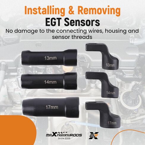 maXpeedingrods EGT Sensor Socket Set 13mm 14mm 17mm 3/8" Drive Exhaust Temperature Removal, 6 Pcs in Saudi Arabia