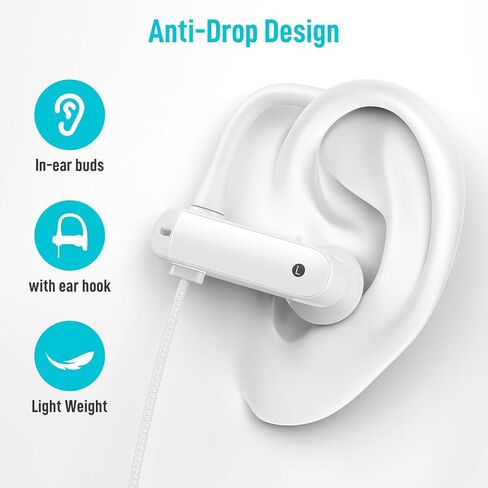 USB C Headphones Over Ear Hooks for iPhone 16 15 Pro Max Plus, Wrap Around Ear Buds with Loops Mic Type C Earphones Running Sport Wired Earbuds for Samsung Galaxy S24 Ultra S23 Fe S22 A35 Pixel 8 7 in Kuwait