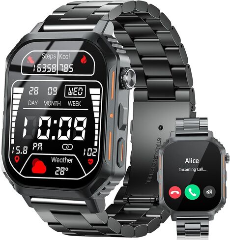 Smart Watch,2 inch Smart Watch for Android Phones,100M Waterproof Rugged Smart Watch with Bluetooth Call(Answer/Dial Calls) Ultra Long Battery Life,100+ Sports Modes Activity Tracker in Saudi Arabia