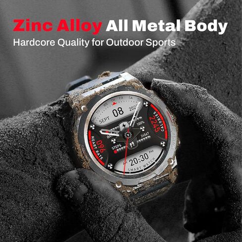 ساعة ذكية، ساعة ذكية مقاس 2 بوصة لهواتف Android، ساعة ذكية متينة مقاومة للماء حتى 100 متر مع مكالمة بلوتوث (الرد/الاتصال الهاتفي) عمر بطارية طويل جدًا، أكثر من 100 وضع رياضي لتتبع الأنشطة in Kuwait