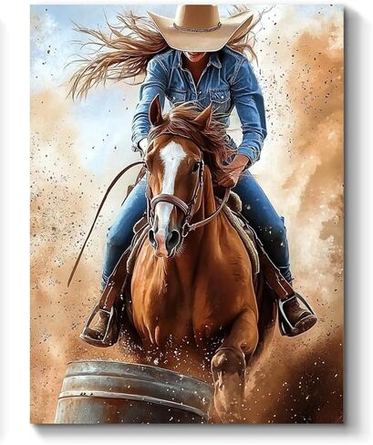 Cowboy and Horse Paint by Numbers Kit for Adults, 16"x20" Canvas Painting Kit for Beginners, Modern Aesthetic DIY Paint by Number on Canvas for Home Wall Decor 24 in Saudi Arabia