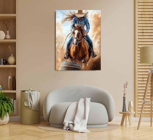 Cowboy and Horse Paint by Numbers Kit for Adults, 16"x20" Canvas Painting Kit for Beginners, Modern Aesthetic DIY Paint by Number on Canvas for Home Wall Decor 24 in Saudi Arabia
