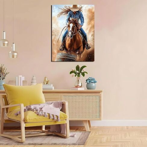 Cowboy and Horse Paint by Numbers Kit for Adults, 16"x20" Canvas Painting Kit for Beginners, Modern Aesthetic DIY Paint by Number on Canvas for Home Wall Decor 24 in Saudi Arabia
