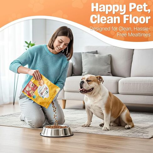 Flexzion Stainless Steel Dog Bowl No Mess Non Spill Dog Water Bowl Rubber Base Dog Bowls for Medium Sized Dog, Food and Water Dish, Pet Food Holder, 22 cm, 2 Pack in Saudi Arabia