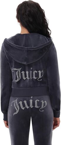 Juicy Couture Women's C Solid Classic Juicy Hoodie with Back Bling in Saudi Arabia
