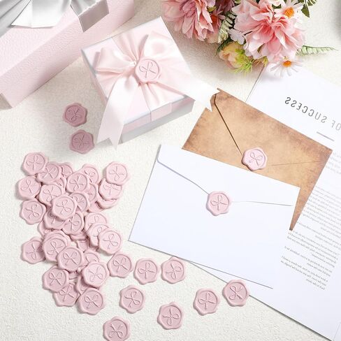 50 Pcs Bow Wax Seal Stickers Envelope Seal Stickers for Wedding 3D Self Adhesive Wax Stamp Sticker Decals for Invitation Baby Shower Greeting Cards Gift Wrapping(Gold) in Saudi Arabia