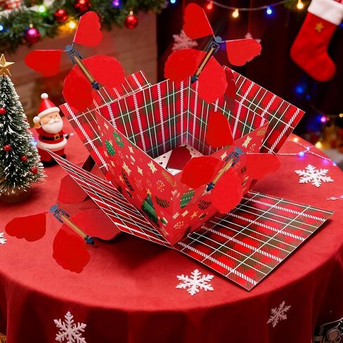 Timisea Christmas Explosion Box,Butterfly Christmas Surprise Gift Box,Surprise Box,Contains Four Flying Butterflies,Suitable for Party Supplies in Saudi Arabia