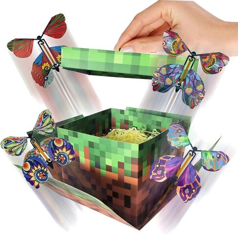 Timisea Christmas Explosion Box,Butterfly Christmas Surprise Gift Box,Surprise Box,Contains Four Flying Butterflies,Suitable for Party Supplies in Saudi Arabia