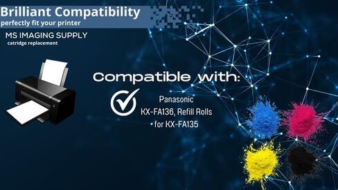 Thermal Transfer Roll Replacement Compatible with Panasonic KX-FA136, Works with: Refill Rolls for KX-FA135 (Box of 2) in Saudi Arabia