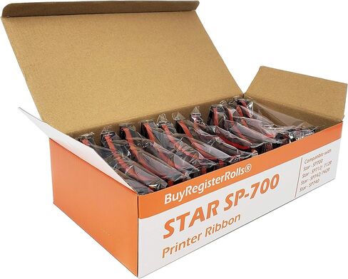 12 عبوة خرطوشة حبر شريطية SP-700 عالية الجودة باللونين الأسود والأحمر متوافقة مع طابعة STAR RC-700BR، SP700، 712، 742 in Saudi Arabia
