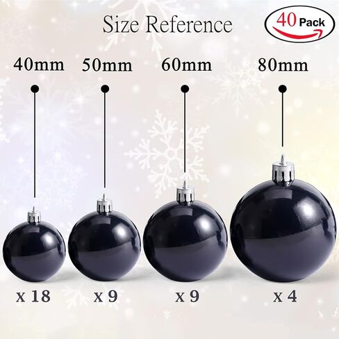AMS 34ct Christmas Ball Mini Ornaments Party Decorations Shatterproof Festival Pendant Hangings for Xmas Tree Decor(1.57''/40mm,Blue) in Kuwait
