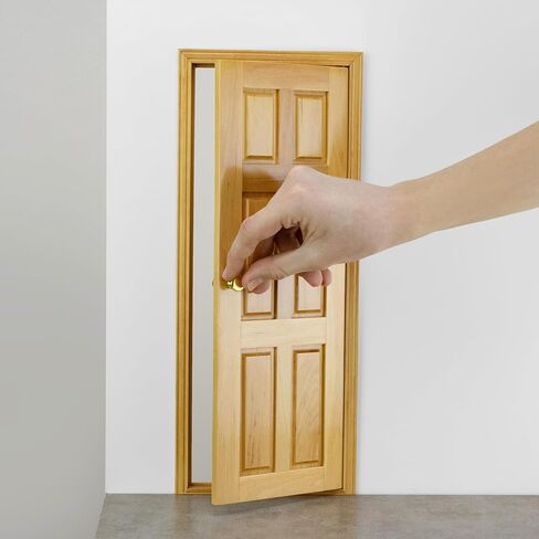 بيت الدمى الخشبي بمقياس 1/6 بباب 6 ألواح – تصميم 6 ألواح بمقابض – تصميم كلاسيكي – سهل التركيب – تتوفر ألوان متعددة (أبيض) in Saudi Arabia