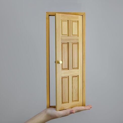بيت الدمى الخشبي بمقياس 1/6 بباب 6 ألواح – تصميم 6 ألواح بمقابض – تصميم كلاسيكي – سهل التركيب – تتوفر ألوان متعددة (أبيض) in Saudi Arabia