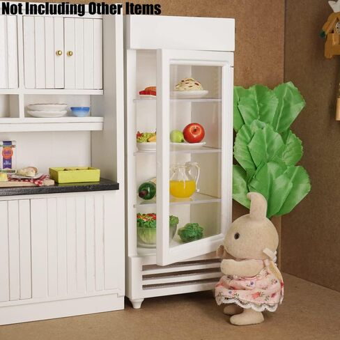 Odoria 1/12 Miniature Refrigerator Fridge Dollhouse Kitchen Furniture Accessories, White in Saudi Arabia