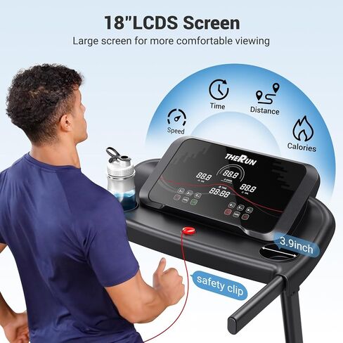 THERUN Walking Pad with Incline, Portable Mini Manual Incline Treadmill for Home/Office, Walking Pad Treadmill 2.5HP, Walking Jogging Machine with 265 lbs Weight Capacity Remote Control LED Display in Kuwait