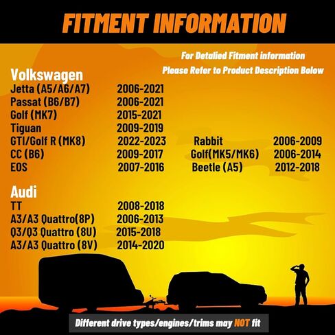 VW-01 أذرع الحدبة الخلفية القابلة للتعديل، مجموعة من 2، مناسبة لسيارة Volkswagen GTI 2006-2023 | جولف 2010-2023 | جيتا 2006-2020 | باسات 2006-2018 | شيروكو 2008-2017 | تيغوان 2009-19 | أودي A3 2006-13 in Kuwait
