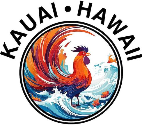 CafePress Kauai Hawaii Rooster (مع حروف سوداء) مغناطيس سيارة مربع، شاشة ممتصة للصدمات مغناطيسية in Saudi Arabia