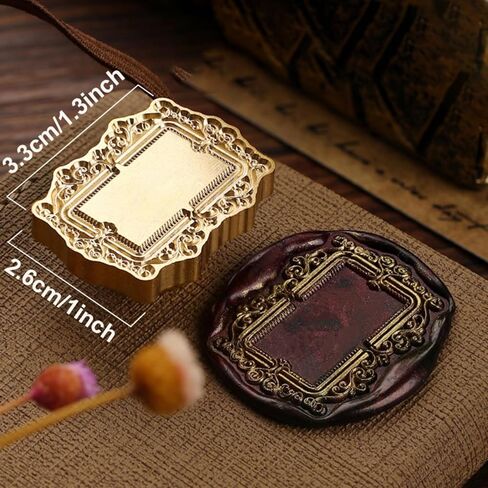 ختم الشمع ختم النحاس مستطيل خمر ختم ختم انفصال النحاس ومقبض الخشب نمط ختم رئيس رسالة بطاقة دعوة الزفاف هدية حزمة العطلات in Saudi Arabia