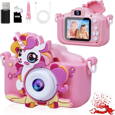 Kids Camera Boys Toys for 3-12 Years Old Boys, 1080P HD Dual Lens Kids Digital Camera Christmas Birthday Gifts, Kids Camera for Video and Selfies - Includes 32G SD Card​ in Saudi Arabia