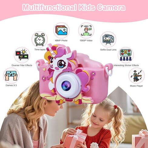 Kids Camera Boys Toys for 3-12 Years Old Boys, 1080P HD Dual Lens Kids Digital Camera Christmas Birthday Gifts, Kids Camera for Video and Selfies - Includes 32G SD Card​ in Saudi Arabia