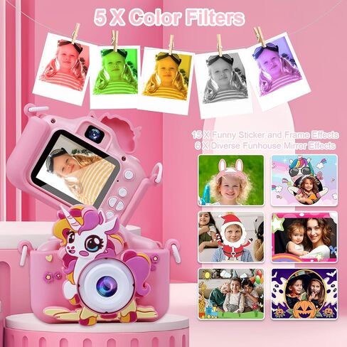 Kids Camera Boys Toys for 3-12 Years Old Boys, 1080P HD Dual Lens Kids Digital Camera Christmas Birthday Gifts, Kids Camera for Video and Selfies - Includes 32G SD Card​ in Saudi Arabia