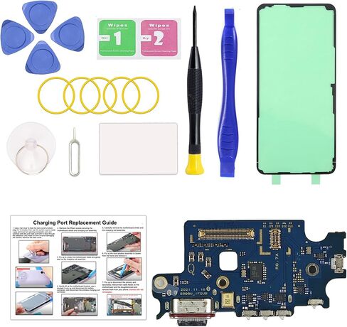 استبدال منفذ لوحة شحن USB لهاتف Galaxy S22 Ultra، SM-S908U SM-S908U1 موصل لوحة قاعدة من النوع C لهاتف Samsung S22 Ultra مع الأدوات والتعليمات in Kuwait