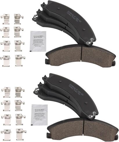 Front and Rear Brake Pads Ceramic Hardware Compatible with 2016-2019 Chevrolet Suburban 3500 HD 2012-2021 Nissan NV1500 2012-2021 NV2500 2012-2021 NV3500 2016-2021 Titan XD in Saudi Arabia