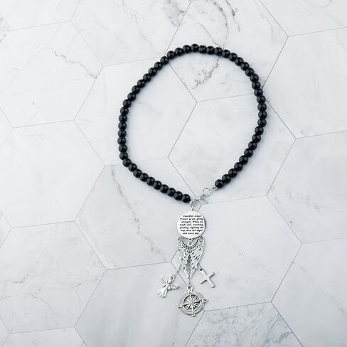 FEELMEM Guardian Angel صلاة السيارة سحر السائق الحاضر Guardian Angel يحميني وركابي قلادة مرآة الرؤية الخلفية in Saudi Arabia