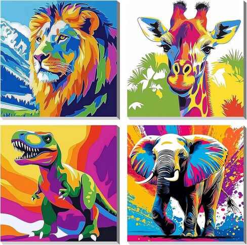 4 عبوات من مجموعات الطلاء بالأرقام للمناظر الطبيعية للبالغين والأطفال المبتدئين، مجموعات الطلاء بالأرقام سهلة التأطير للبالغين على قماش مؤطر خشبي، لوحة ألوان أكريليك DIY حسب الرقم لهدية ديكور المنزل مقاس 8 × 8 بوصة in Kuwait