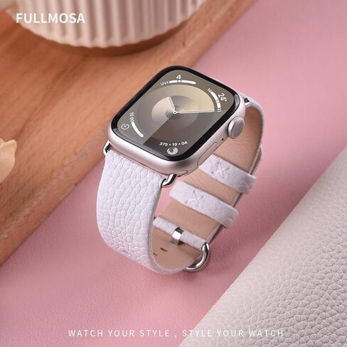 سوار ساعة Apple متوافق مع Fullmosa مقاس 49/45/44/42/41/40/38 مم، حزام بديل من الجلد الأصلي الفاخر، متوافق مع Apple Watch SE Series Ultra 2/9/8/7/6/5/4/3/2/1 للرجال والنساء in Kuwait